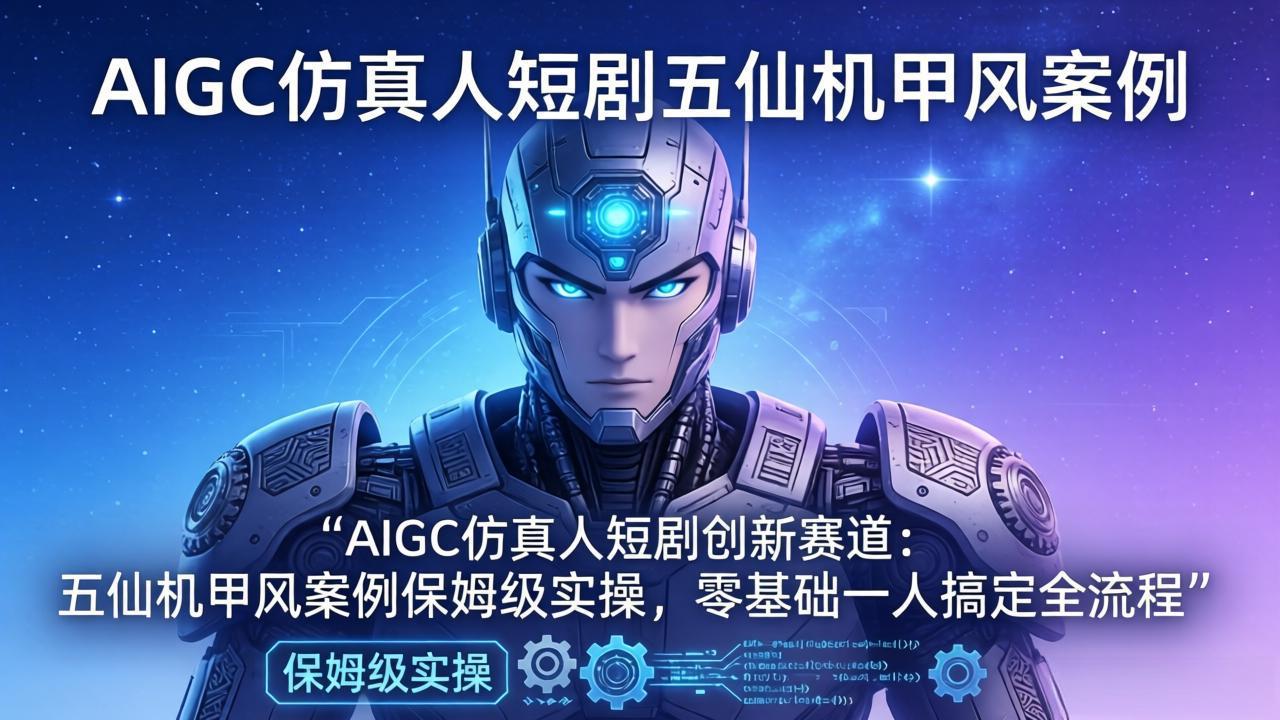 AIGC仿真人短剧创新赛道：五仙机甲风案例保姆级实操，零基础一人搞定全流程 - 淘金派资源网