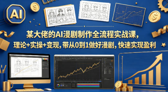 某大佬的AI漫剧制作全流程实战课，理论+实操+变现，带从0到1做好漫剧，快速实现盈利 - 淘金派资源网