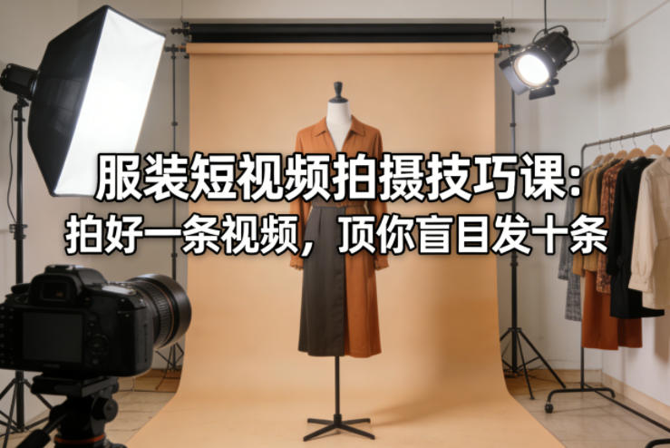服装短视频拍摄技巧课：拍好一条视频，顶你盲目发十条 - 淘金派资源网