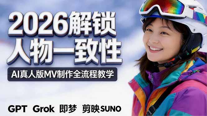 2026独创解锁人物一致性：AI真人版MV制作，不讲空话，不拼概念，全流程实操 - 淘金派资源网