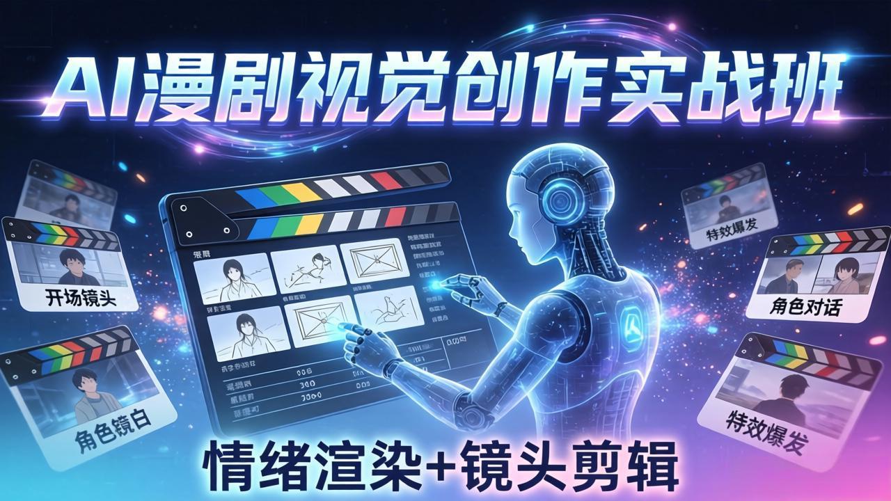 AI漫剧视觉导演思维实战班，从脚本到成片全掌握，分镜设计情绪渲染一站学会 - 淘金派资源网