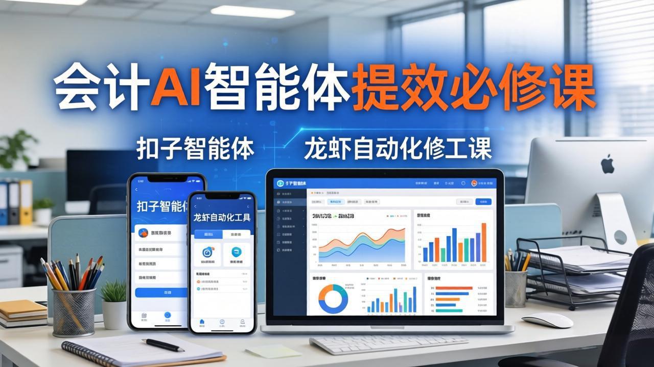 财务会计AI智能体提效必修课：扣子智能体+龙虾自动化+报表分析，一站式提升财务工作效率 - 淘金派资源网