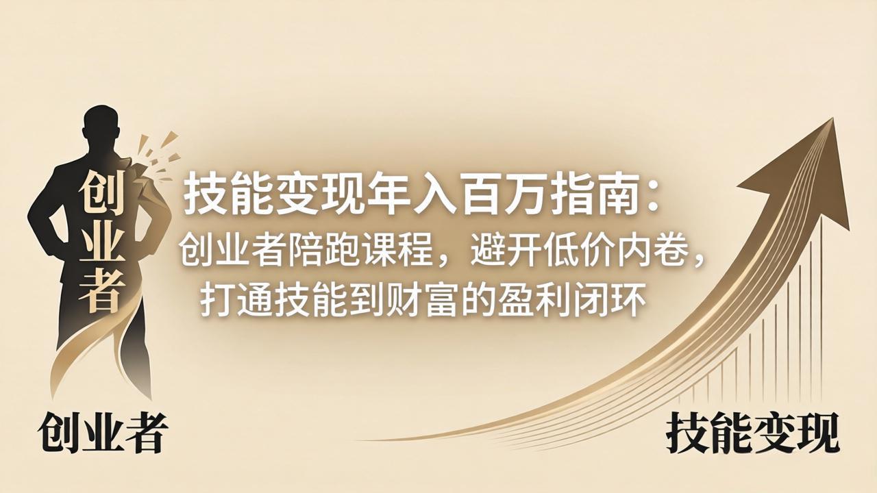 技能变现年入百万指南：创业者陪跑课程，避开低价内卷，打通技能到财富的盈利闭环 - 淘金派资源网
