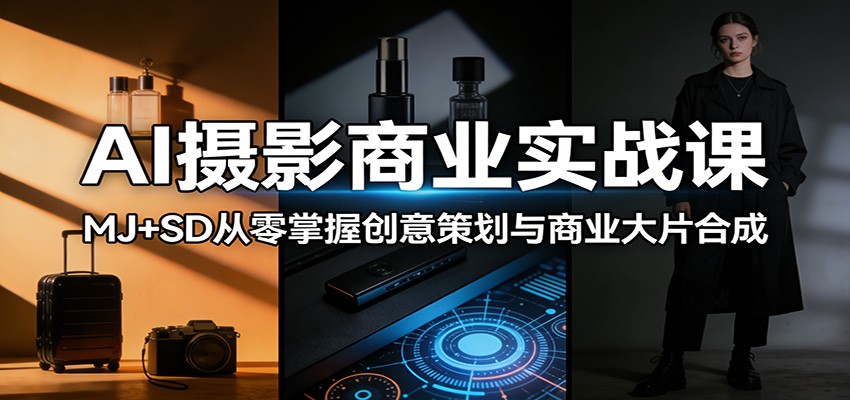 AI摄影商业实战课：MJ+SD从零掌握创意策划与商业大片合成 - 淘金派资源网
