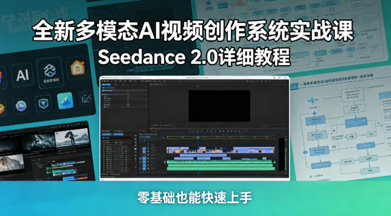 全新多模态AI视频创作系统实战课，Seedance 2.0详细教程，零基础也能快速上手 - 淘金派资源网