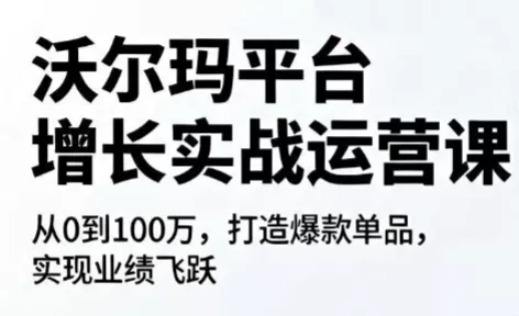 沃尔玛平台增长的实战运营课 - 淘金派资源网