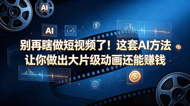 别再瞎做短视频了！这套 AI 方法让你做出大片级动画还能赚钱【原创双语字幕】 - 淘金派资源网
