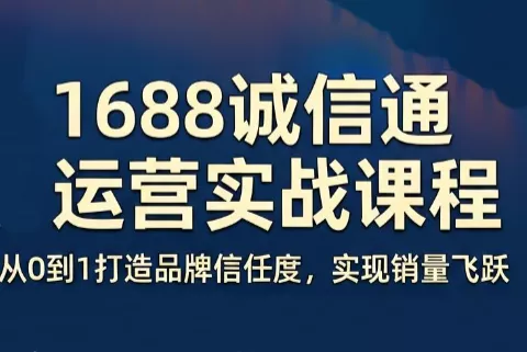看山老师·阿里巴巴1688诚信通运营课程 - 淘金派资源网