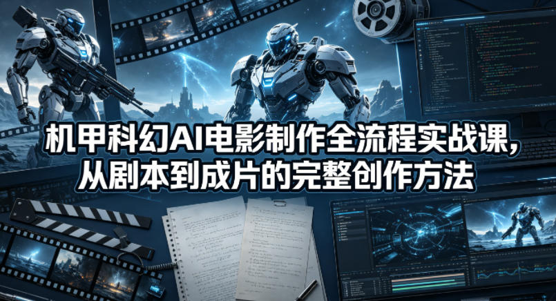 机甲科幻AI电影制作全流程实战课，从剧本到成片的完整创作方法 - 淘金派资源网