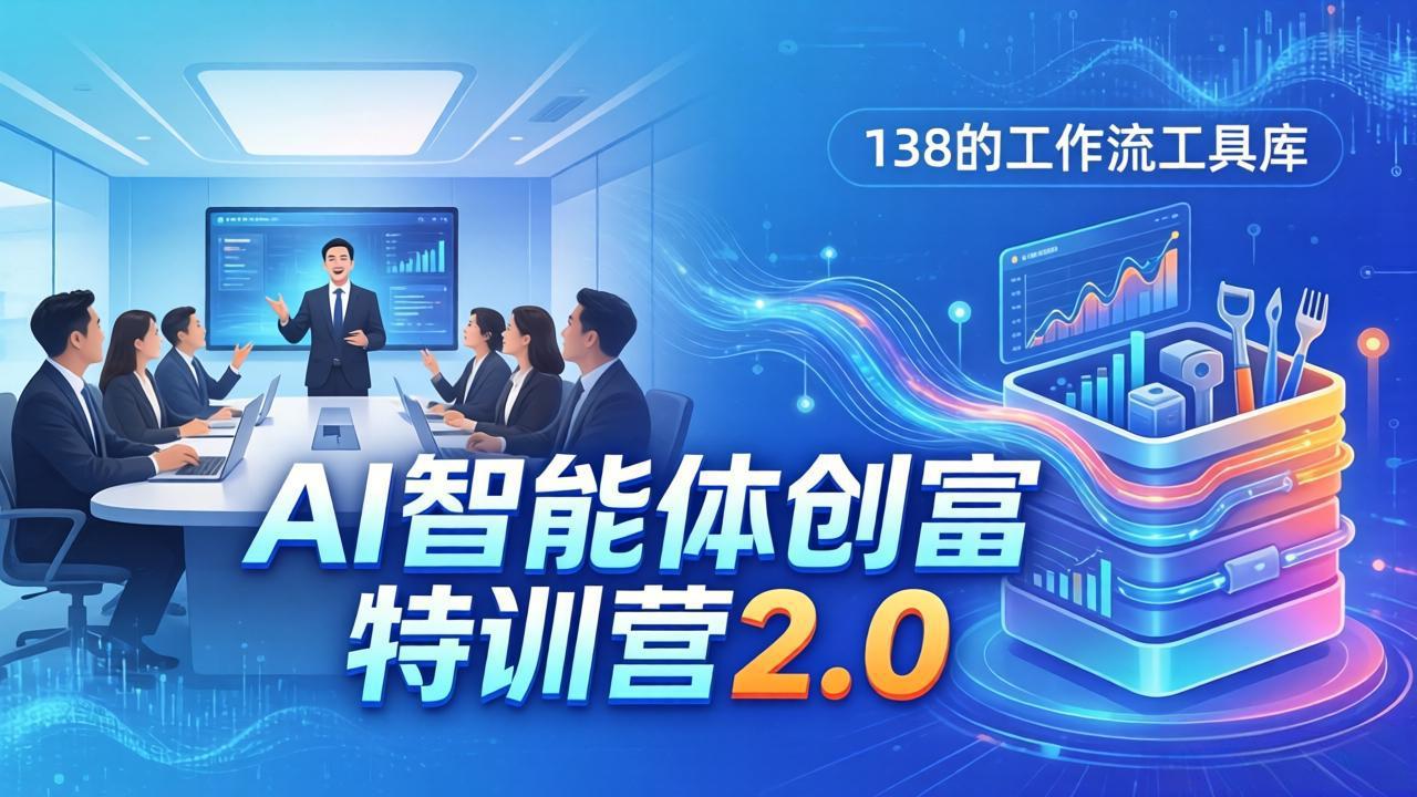 AI智能体创富训练营2.0：3天闭门直播+视频课+工具库，从0到1搭建智能体附138个工作流 - 淘金派资源网
