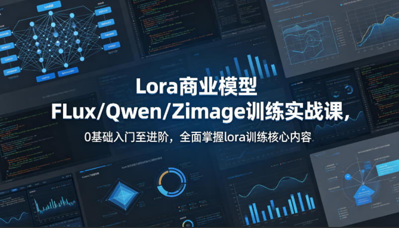 系统性学习Lora商业模型FLux／Qwen／Zimage训练实战课，0基础入门至进阶，全面掌握lora训练核心内容 - 淘金派资源网
