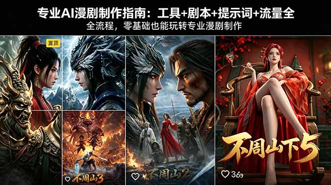 专业AI漫剧制作指南：工具+剧本+提示词+流量全流程，零基础也能玩转专业漫剧制作 - 淘金派资源网