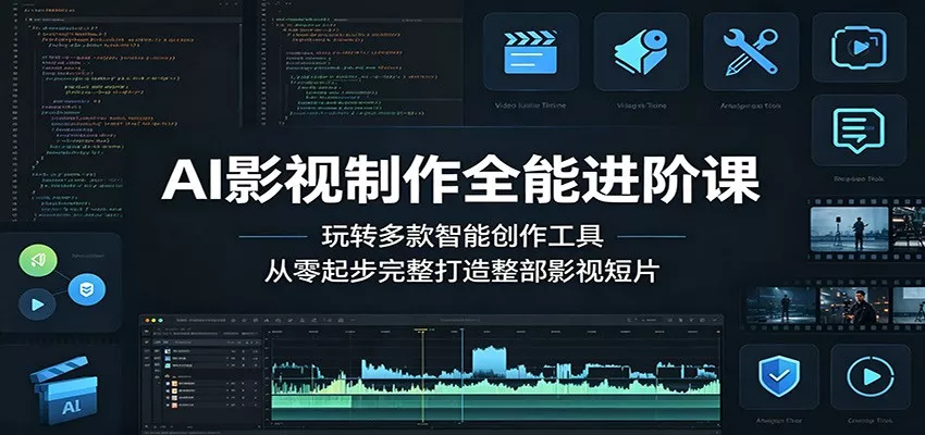 AI影视制作全能进阶课：玩转多款智能创作工具，从零起步完整打造整部影视短片 - 淘金派资源网