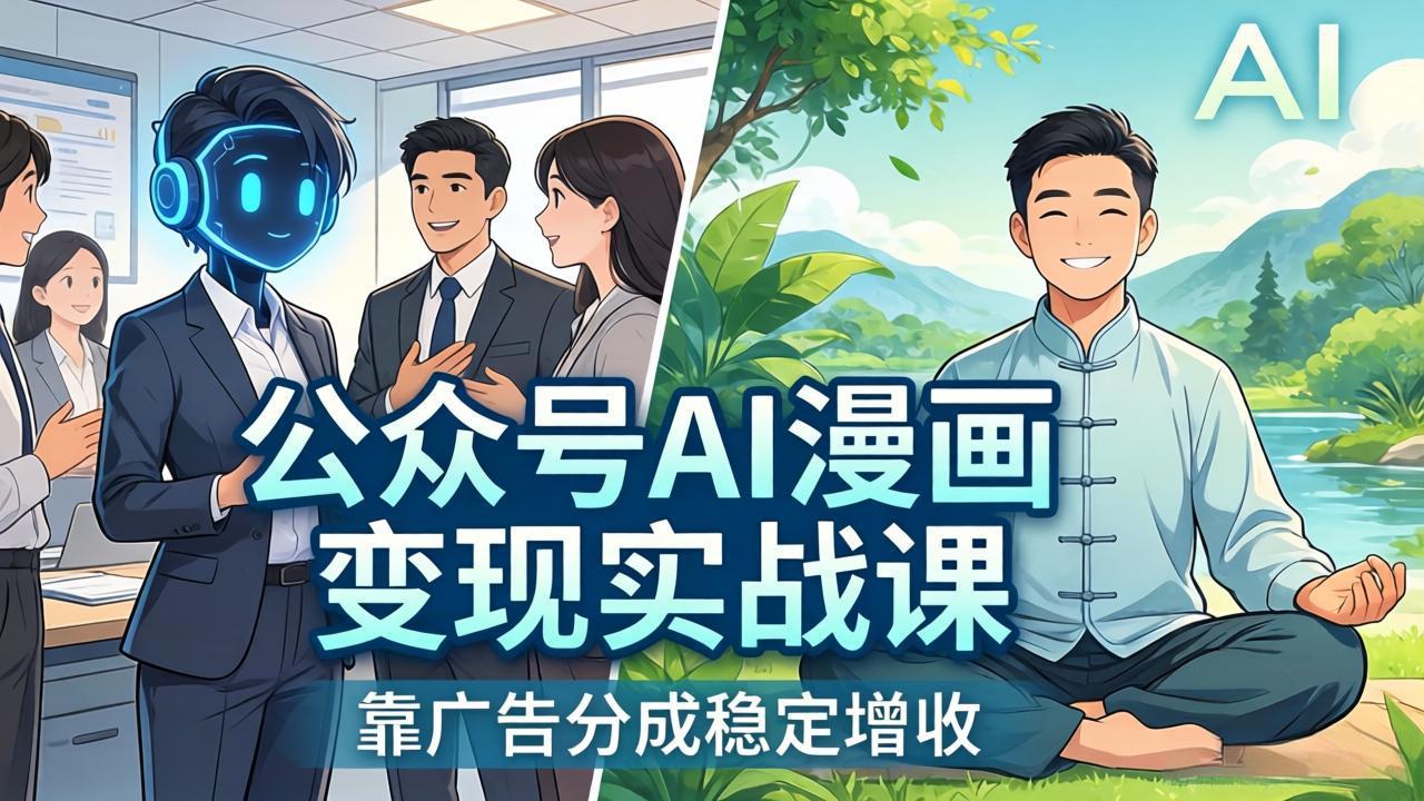 公众号AI漫画变现实战课：星座/职场/养生多赛道+智能体发文，靠广告分成稳定增收 - 淘金派资源网