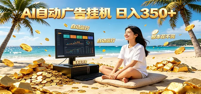 AI自动广告挂机 日入350+ 真正做到躺赚式变现，根本花不完！ - 淘金派资源网