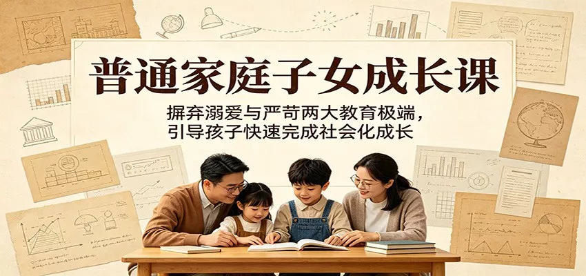 普通家庭子女成长课：摒弃溺爱与严苛两大教育极端，引导孩子快速完成社会化成长 - 淘金派资源网