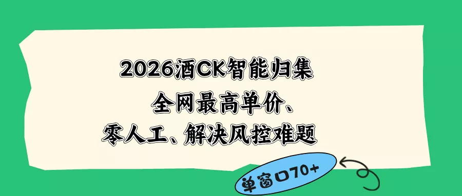 2026最新版酒店CK 智能归集玩法 最高单价、零成本、零人工 操作、解决风控难题 - 淘金派资源网