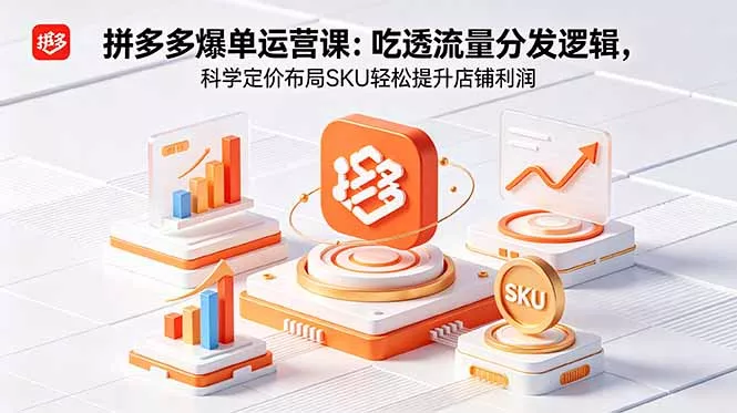 拼多多爆单运营实战课：吃透流量分发逻辑，科学定价布局SKU轻松提升店铺利润 - 淘金派资源网