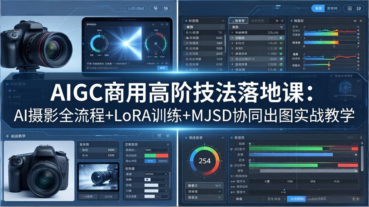 AIGC商用高阶技法落地课：AI摄影全流程+LoRA训练+MJSD协同出图实战教学 - 淘金派资源网