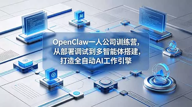 OpenClaw 一人公司训练营，从部署调试到多智能体搭建，打造全自动 AI 工作引擎 - 淘金派资源网