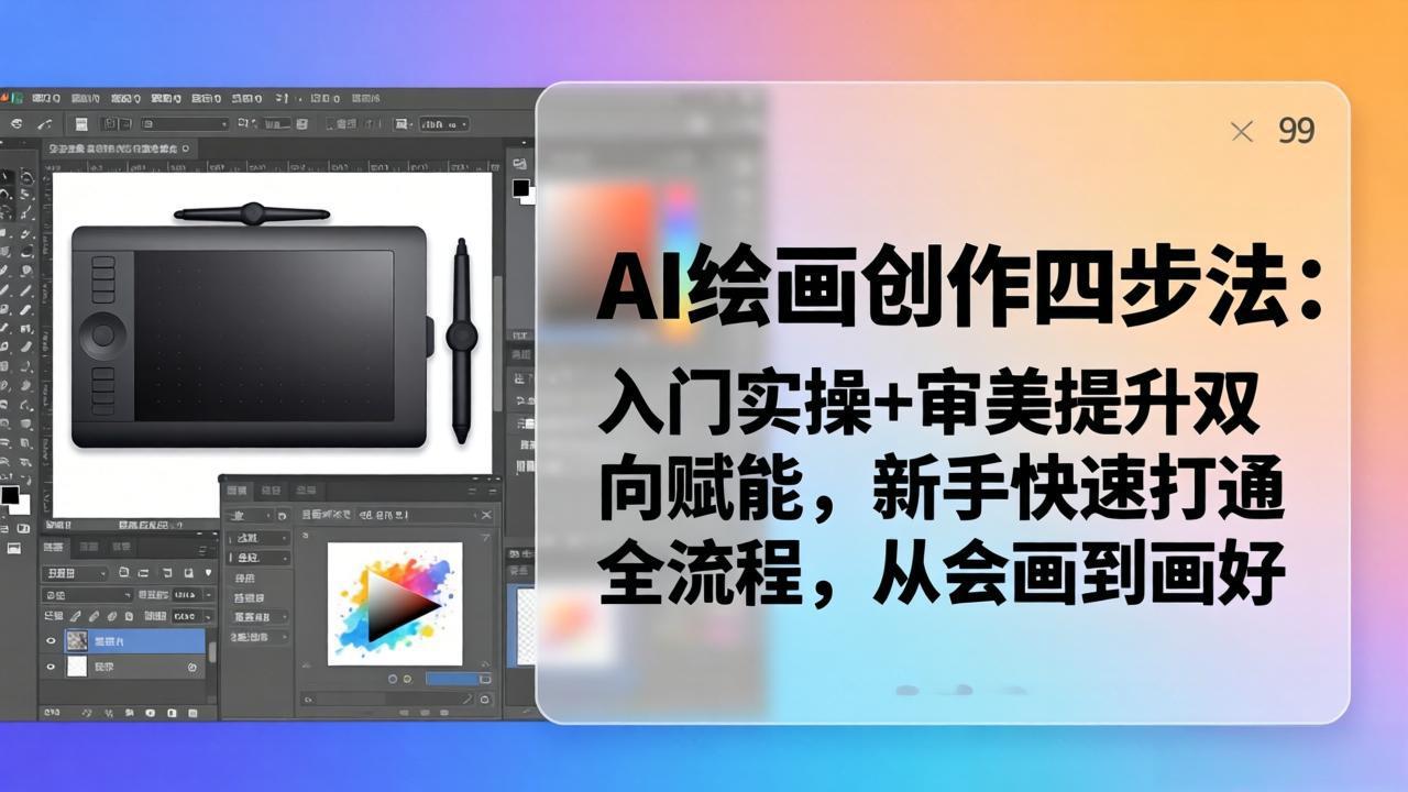 AI绘画创作四步法：入门实操+审美提升双向赋能，新手快速打通全流程，从会画到画好 - 淘金派资源网