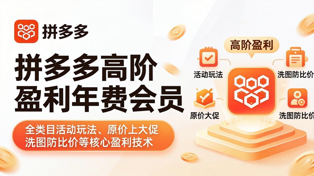 拼多多高阶盈利年费会员(更新4月15 - 淘金派资源网