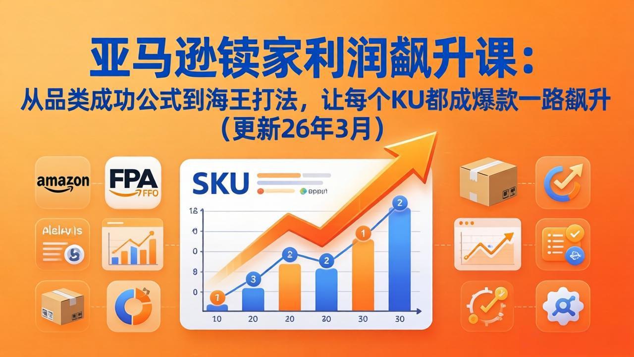 亚马逊卖家利润飙升课：从品类成功公式到海王打法，让每个SKU都成爆款一路飙升(更新26年3月 - 淘金派资源网