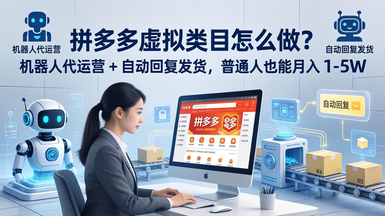 拼多多虚拟类目怎么做？机器人代运营 + 自动回复发货，普通人也能月入 1-5W - 淘金派资源网