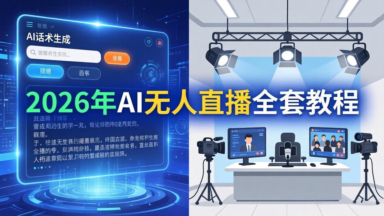 2026年AI无人直播全套教程：OBS安装+软件配置+直播间搭建+话术生成+一键开播实操 - 淘金派资源网