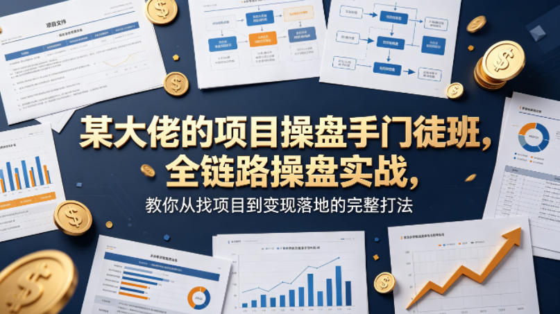 某大佬的项目操盘手门徒班，全链路操盘实战，教你从找项目到变现落地的完整打法 - 淘金派资源网