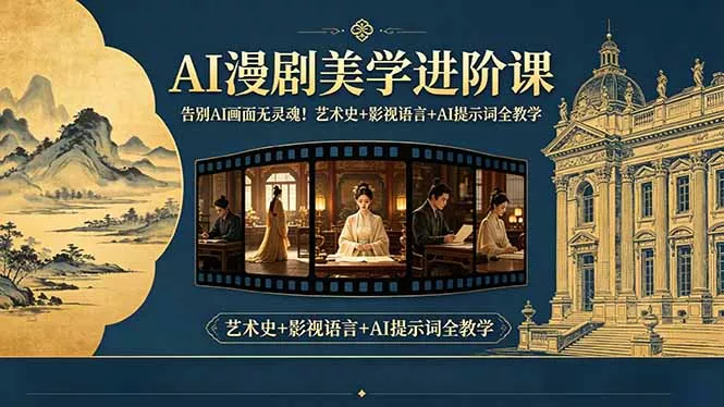 告别AI画面无灵魂！AI漫剧美学进阶课-更新，艺术史+影视语言+AI提示词全教学 - 淘金派资源网