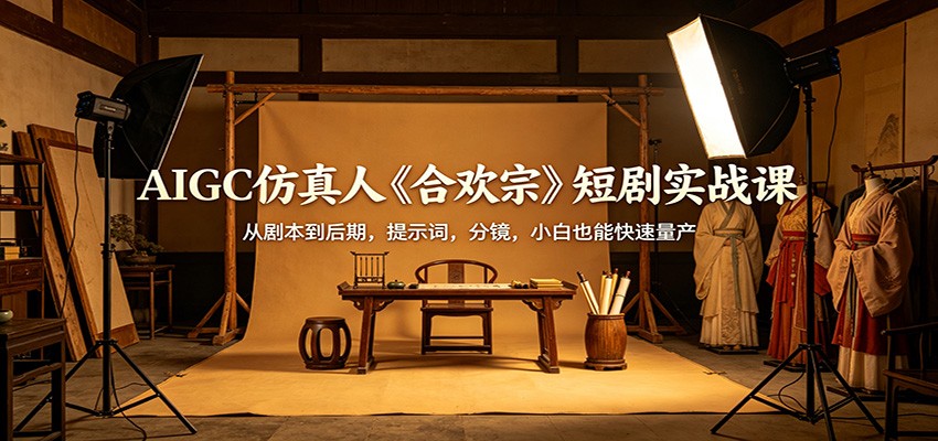 AIGC仿真人《合欢宗》短剧实战课：从剧本到后期，提示词，分镜，小白也能快速量产 - 淘金派资源网