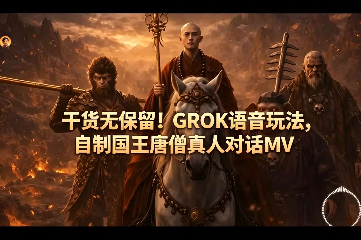 干货无保留！GROK语音玩法，自制国王唐僧真人对话MV - 淘金派资源网