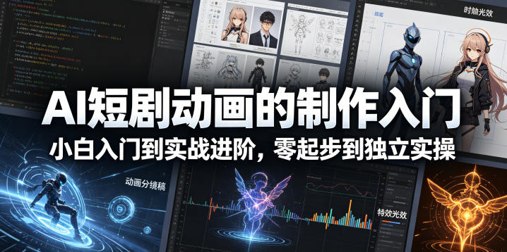 AI短剧动画的制作入门，小白入门到实战进阶，零起步到独立实操 - 淘金派资源网