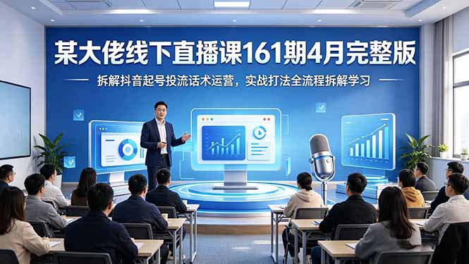 某大佬线下直播课161期4月完整版，拆解抖音起号投流话术运营，实战打法全流程拆解学习 - 淘金派资源网