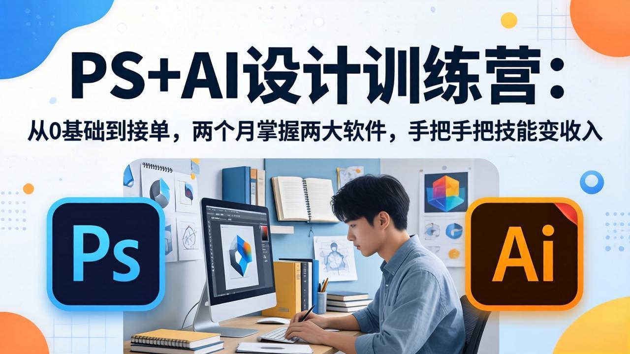 PS+AI设计训练营：从0基础到接单，两个月掌握两大软件，手把手把技能变收入 - 淘金派资源网