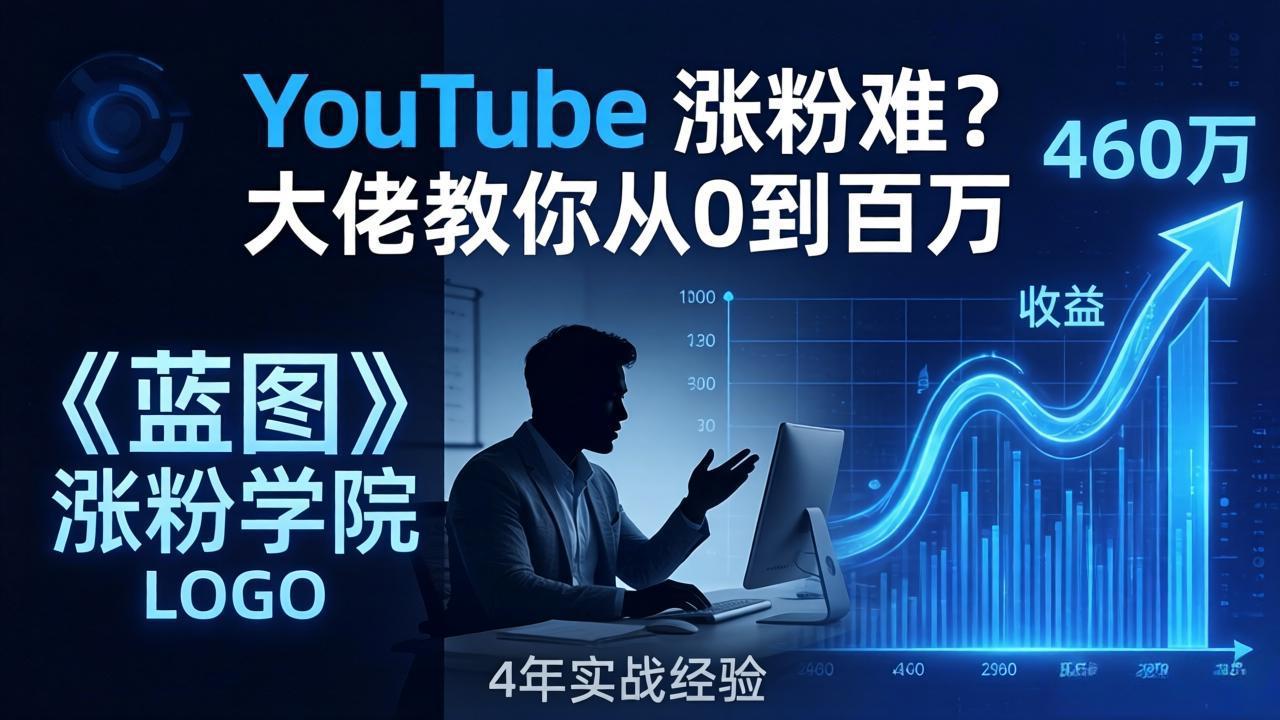 YouTube 涨粉难？《蓝图涨粉学院》：4 年赚 460 万的大佬教策略，从0到百万有路径！ - 淘金派资源网