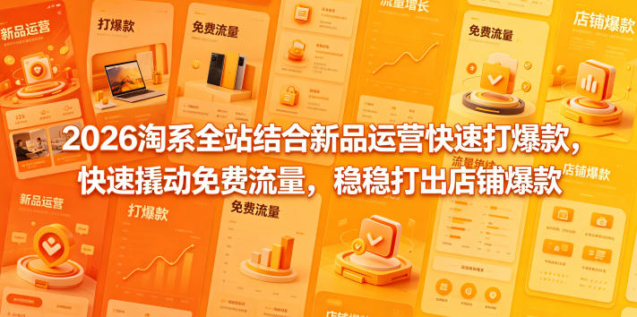 2026淘系全站结合新品运营快速打爆款，快速撬动免费流量，稳稳打出店铺爆款(更新5月12日) - 淘金派资源网