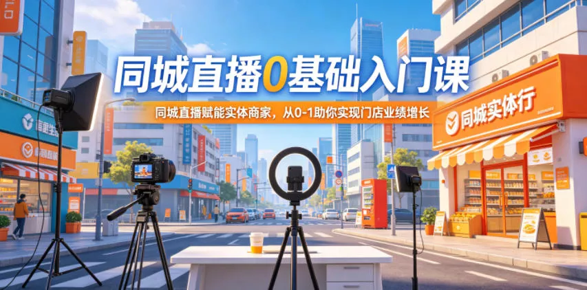 同城直播0基础入门课，同城直播赋能实体商家，从0-1助你实现门店业绩增长 - 淘金派资源网
