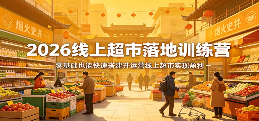 2026线上超市落地训练营，零基础也能快速搭建并运营线上超市实现盈利 - 淘金派资源网