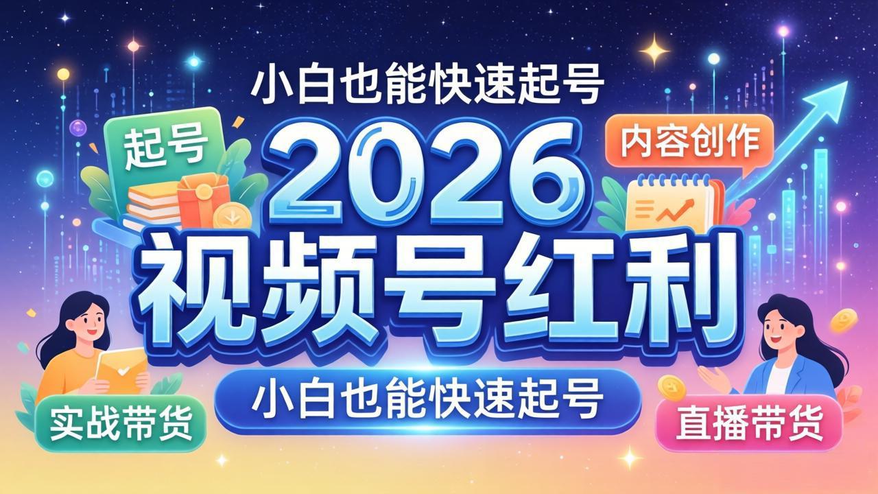 2026视频号红利实战营，大佬亲授起号、内容、直播、IP、投流、私域、矩阵全套落地打法 - 淘金派资源网
