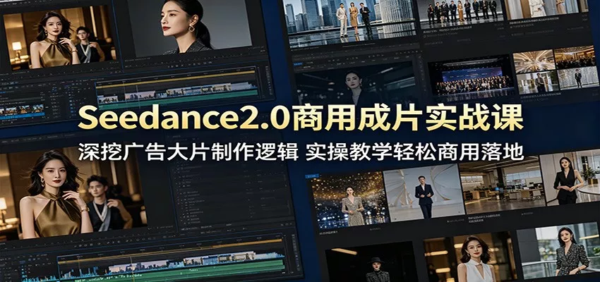 Seedance2.0商用成片实战课：深挖广告大片制作逻辑，实操教学轻松商用落地 - 淘金派资源网