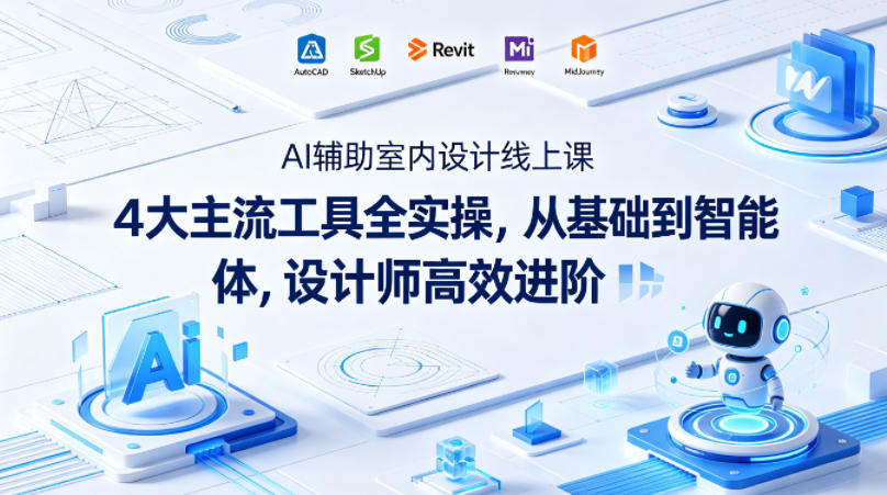 AI辅助室内设计线上课｜4大主流工具全实操，从基础到智能体，设计师高效进阶 - 淘金派资源网