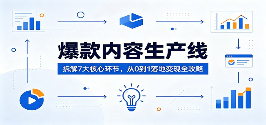 爆款内容生产线：拆解7大核心环节，从0到1落地变现全攻略 - 淘金派资源网