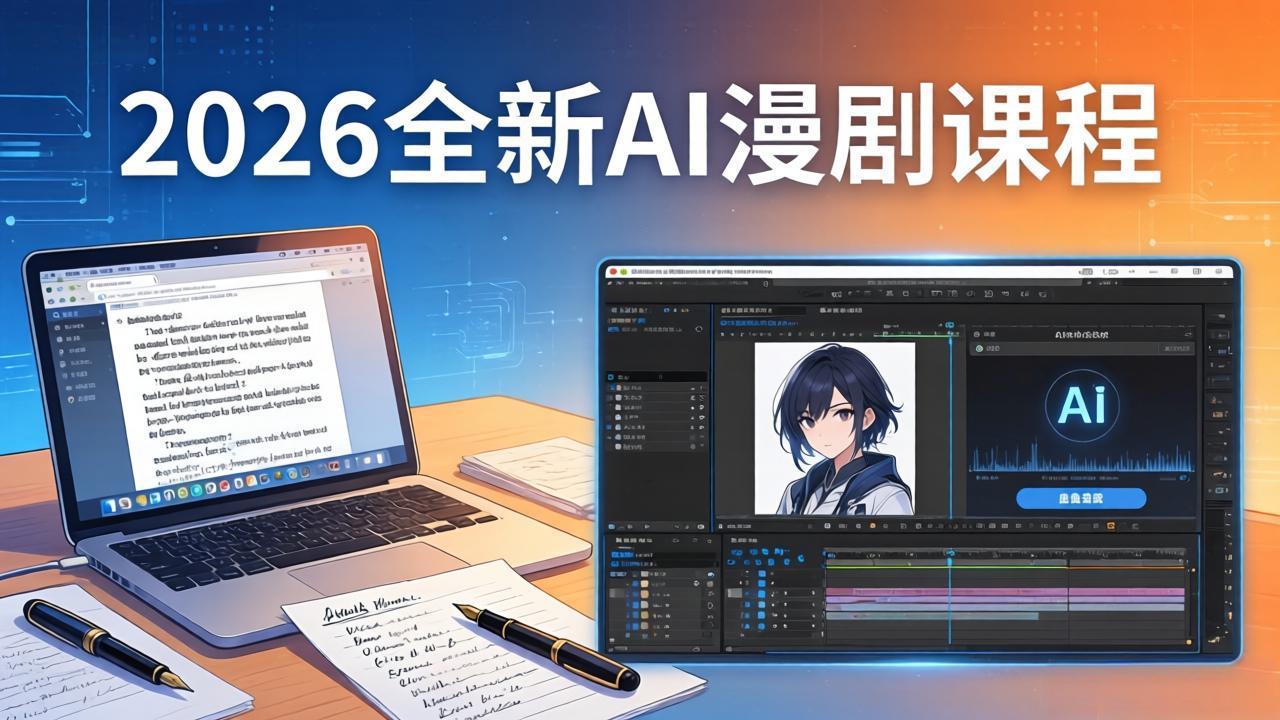 2026全新AI漫剧课程：覆盖创作全链路，教你写作分镜剪辑配音一站式打造漫剧作品 - 淘金派资源网