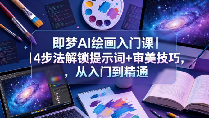 即梦AI绘画入门课｜4步法解锁提示词+审美技巧，从入门到精通 - 淘金派资源网