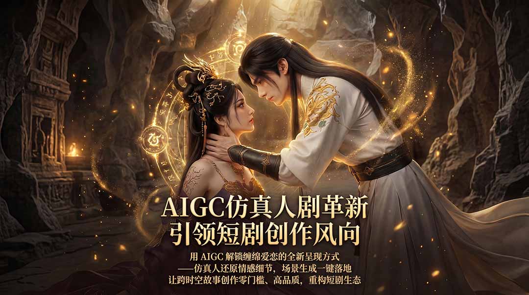AIGC 仿真人短剧创作革新，解锁仙侠爱恋全新呈现，一键出高质场景，零门槛打造爆款剧集 - 淘金派资源网