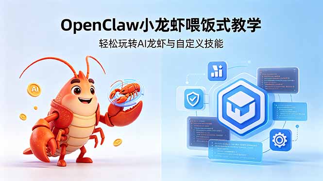 不用懂技术！OpenClaw小龙虾喂饭式教学，轻松玩转AI龙虾与自定义技能 - 淘金派资源网