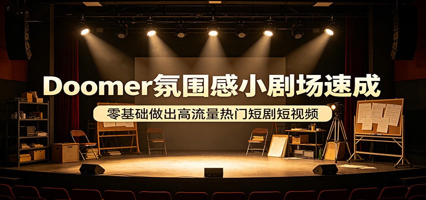 Doomer氛围感小剧场速成，零基础做出高流量热门短剧短视频 - 淘金派资源网