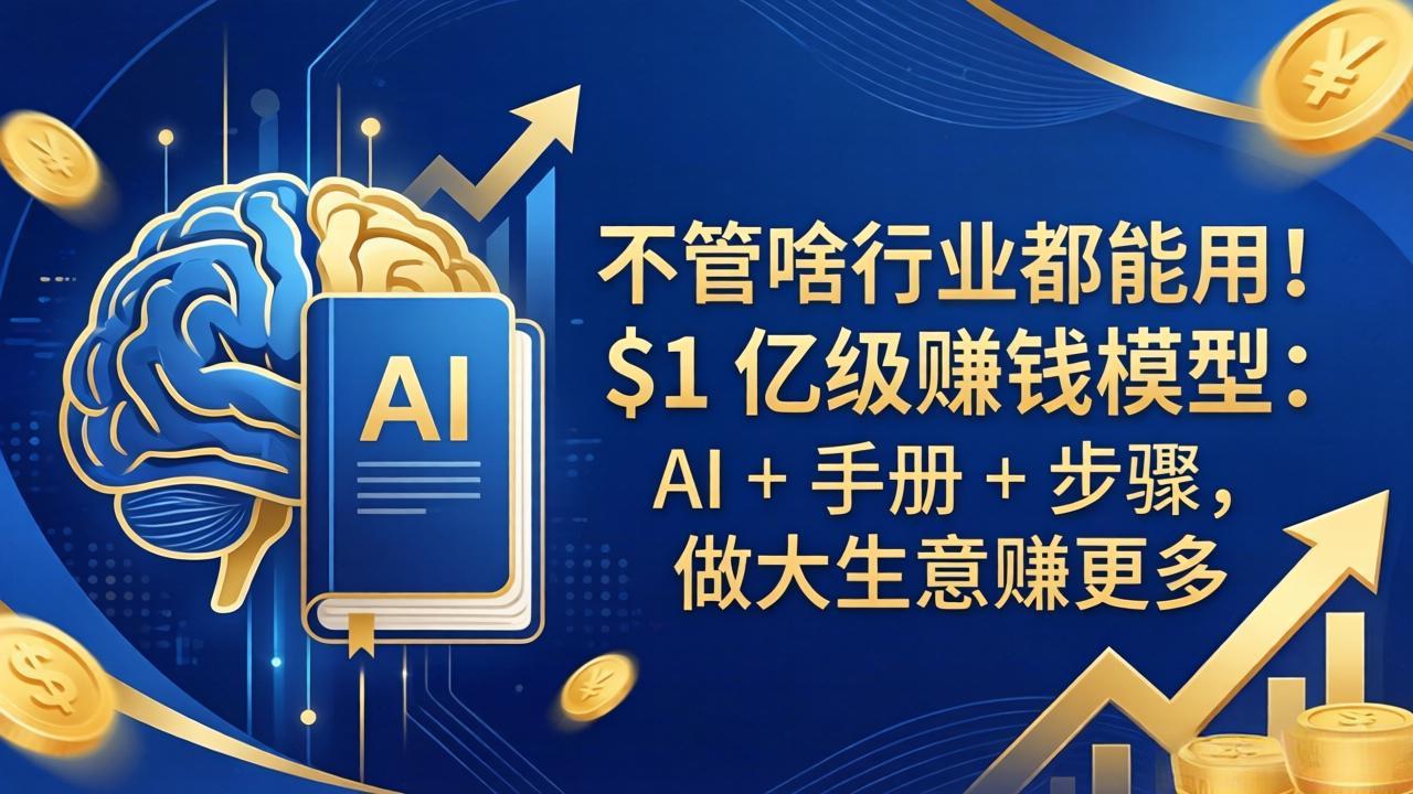 不管啥行业都能用！$1 亿级赚钱模型：AI + 手册 + 步骤，做大生意赚更多 - 淘金派资源网